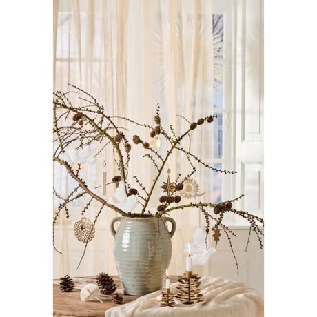 Fugl med broderi anglaise til ophæng 