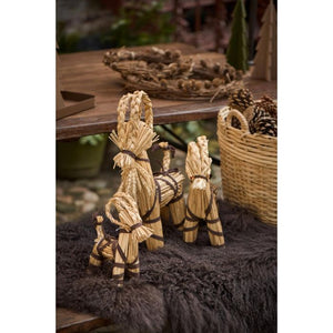 Julebuk m/brunt bånd 22 cm høj