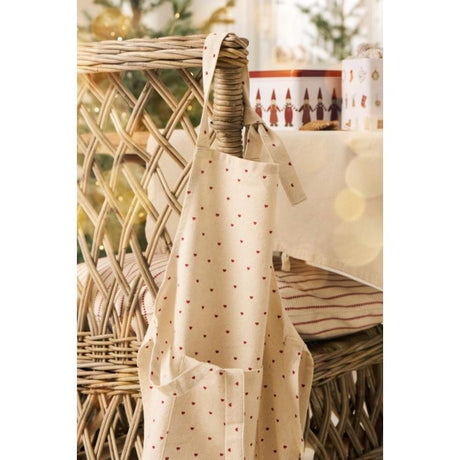 Forklæde barn natur med røde hjerter