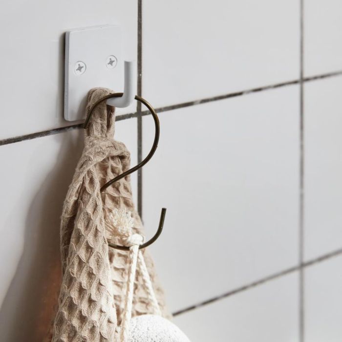 Nærbillede af løkke på Ib Laursen Beige Liseleje håndklæde 50x100 cm