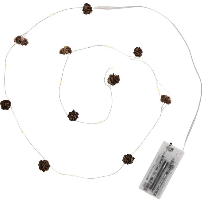 Lyskæde med 10 LED-lys og kogler 