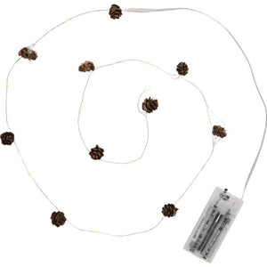 Lyskæde med 10 LED-lys og kogler 