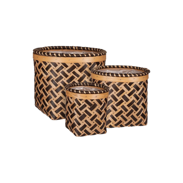 Formia kurvesæt med 3 flettede kurve i mørke nuancer