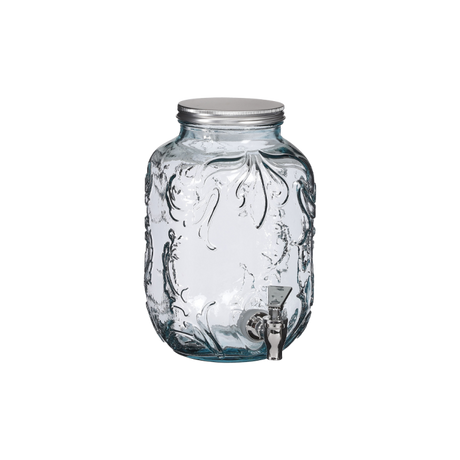 Glasbeholder med skruelåg og tappehane